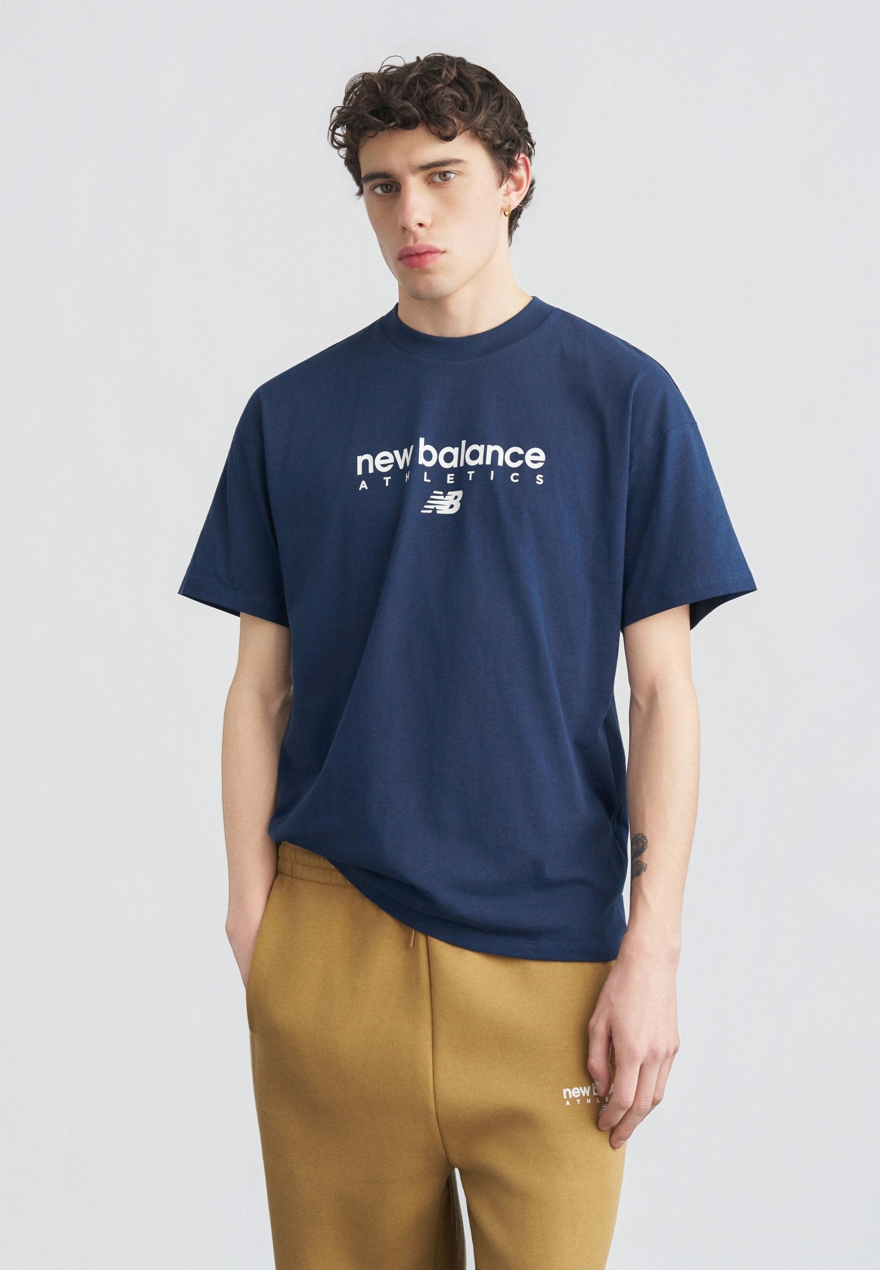 LINEAR GRAPHIC - T-shirt print - navy