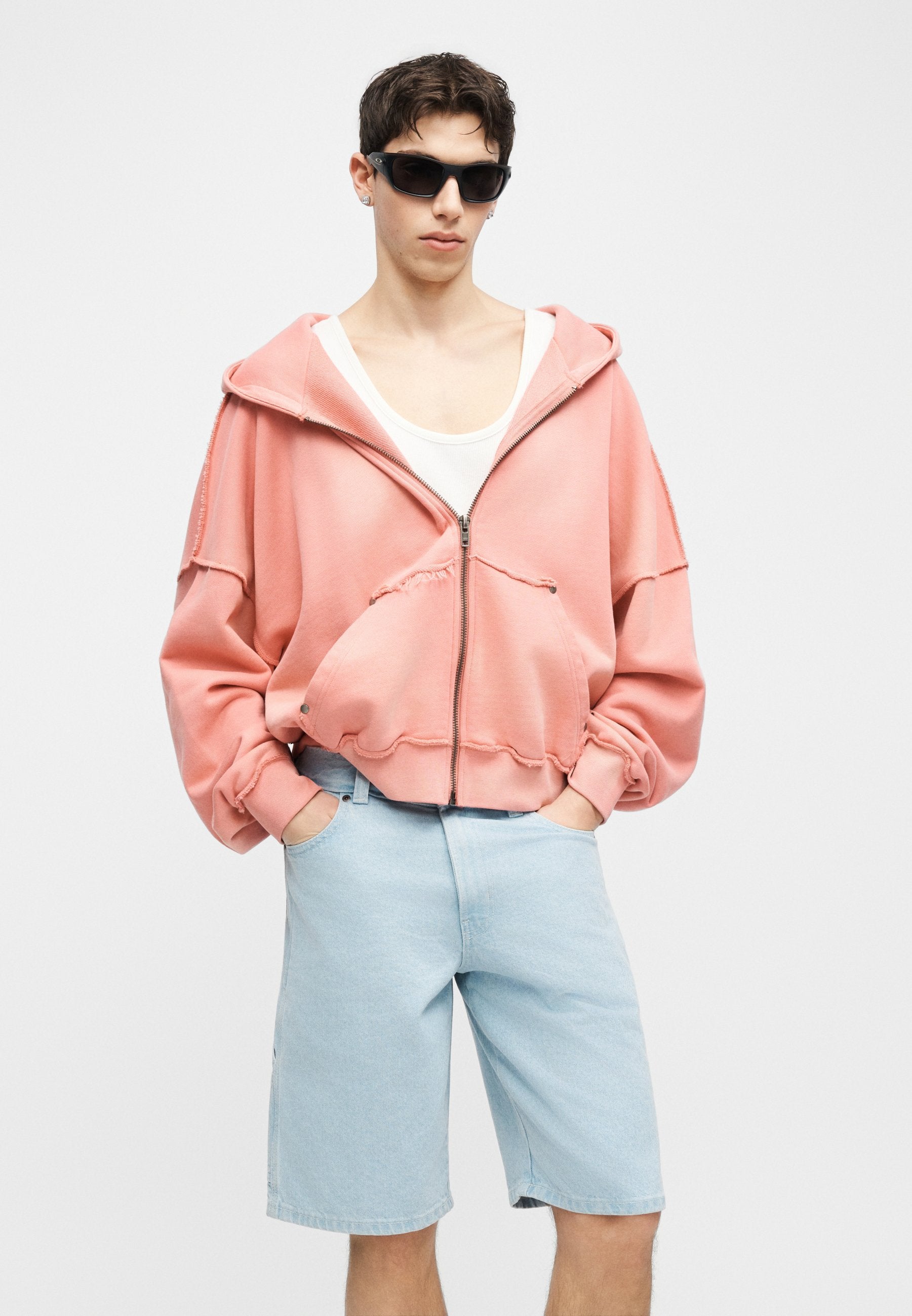 Jeansshort - light-blue denim