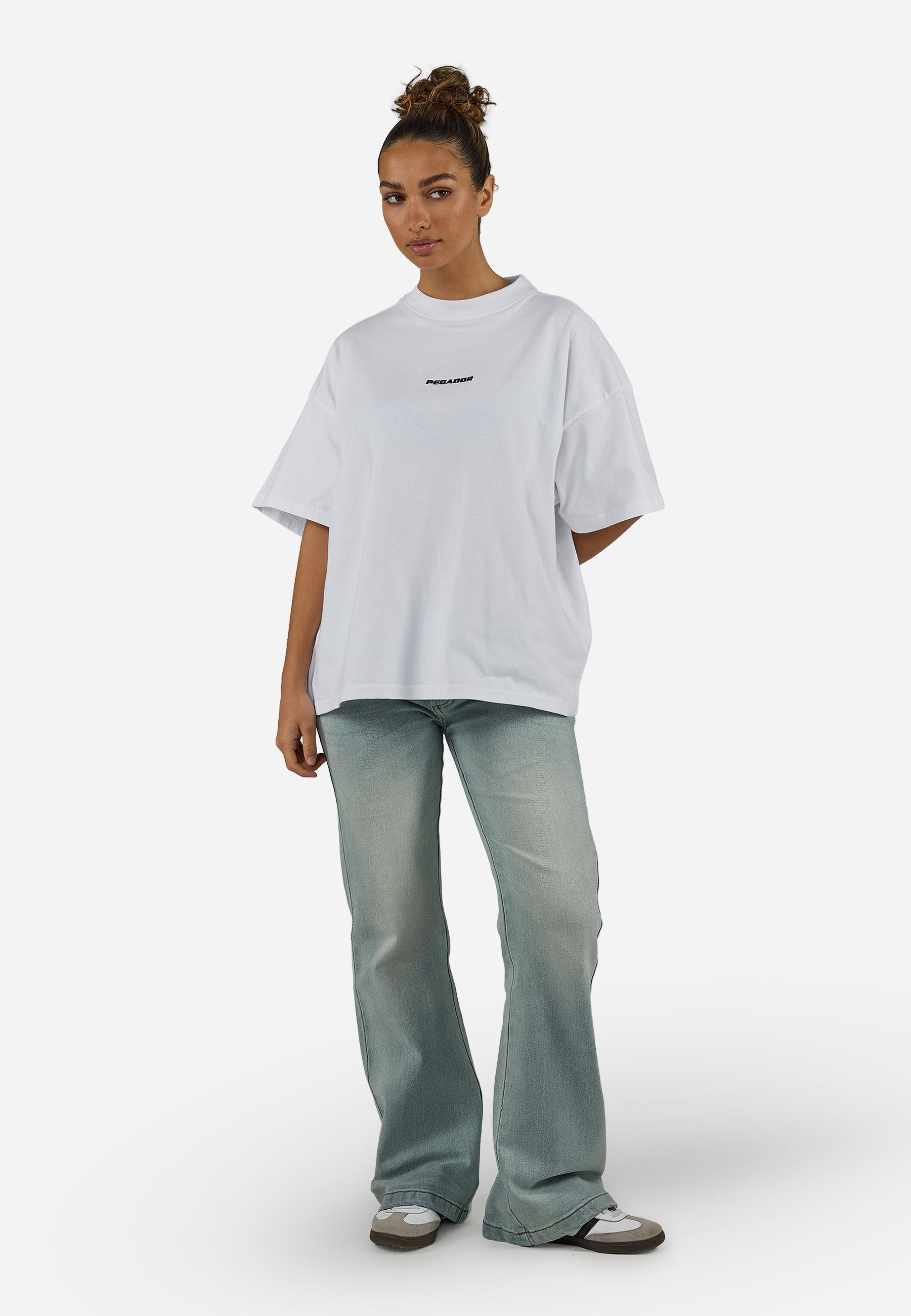 BRACY HEAVY OVERSIZED TEE - T-shirt basic - white/black