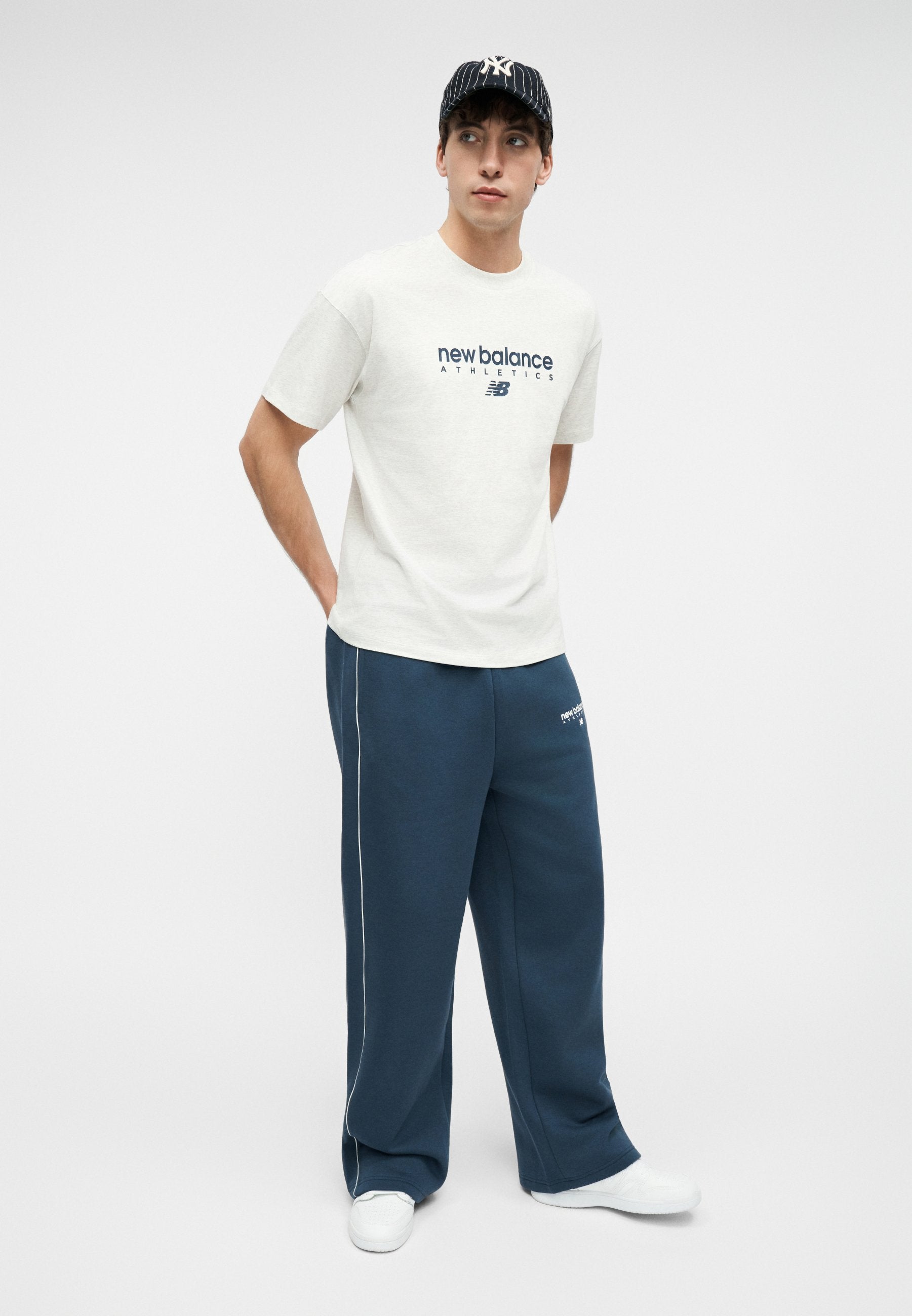 LINEAR GRAPHIC - T-shirt print - ash heather