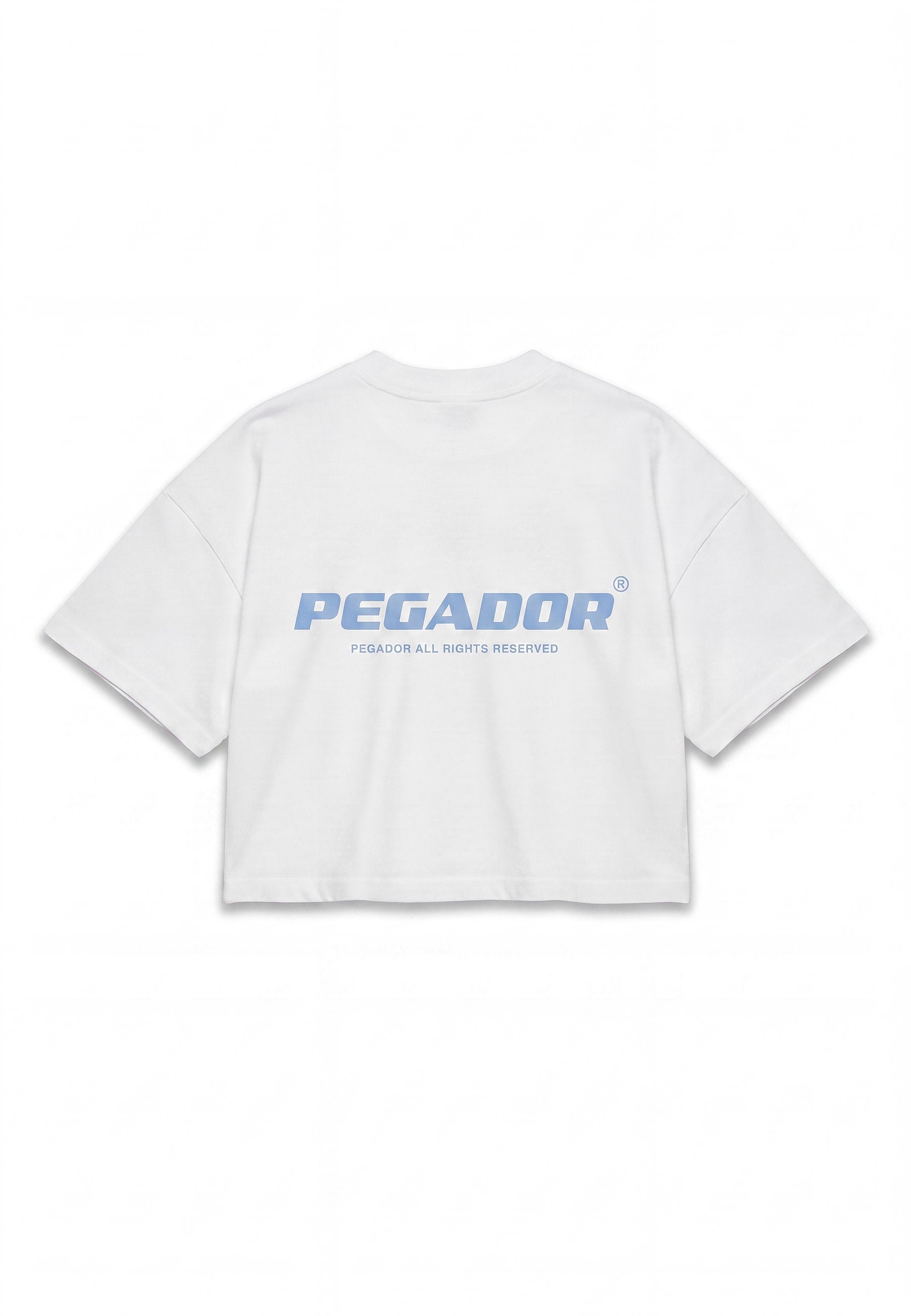 ARENDAL LOGO CROPPED OVERSIZED TEE - T-shirt print - white/ocean blue