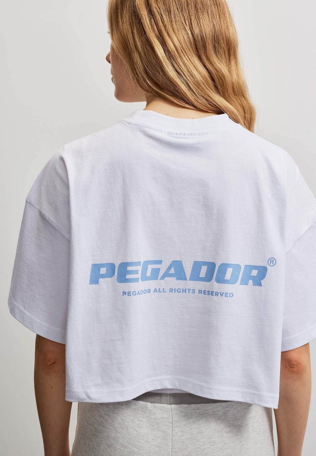 ARENDAL LOGO CROPPED OVERSIZED TEE - T-shirt print - white/ocean blue