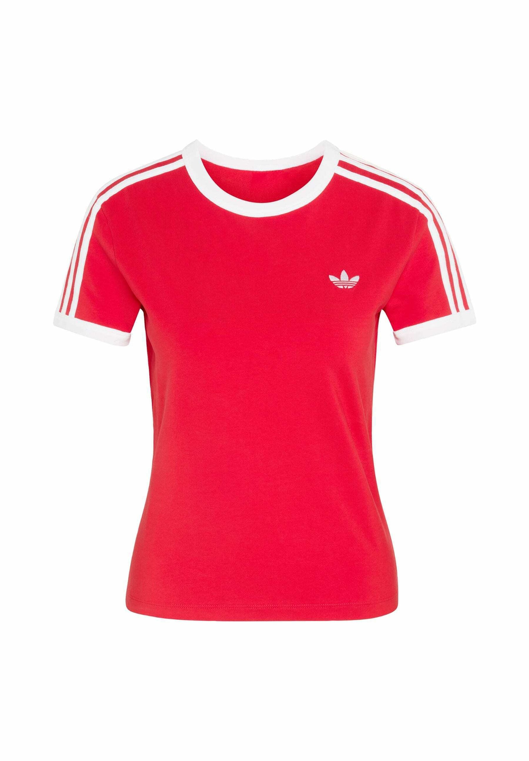 3-STRIPES SLIM T-SHIRT - T-shirt print - better scarlet/white