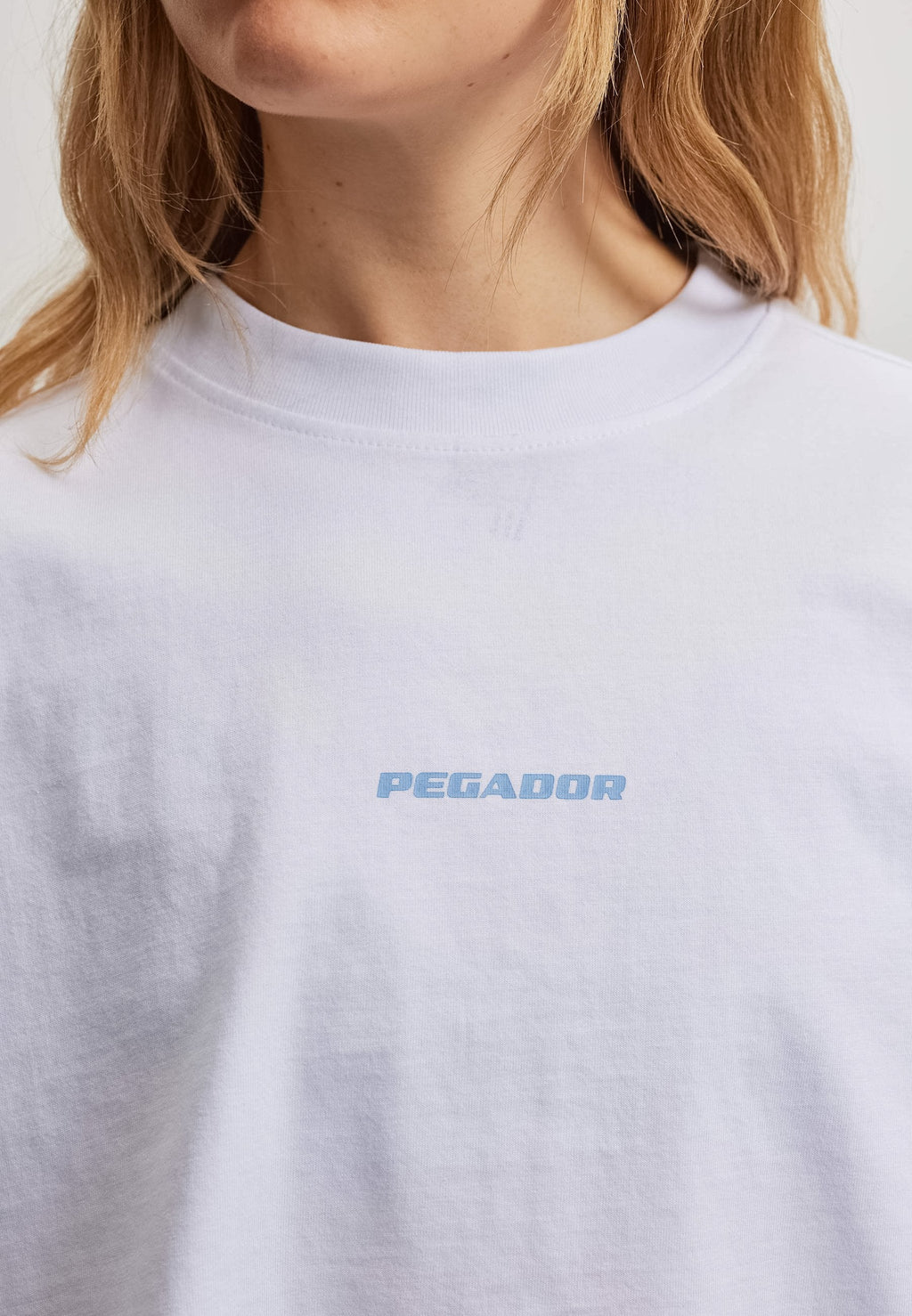 ARENDAL LOGO CROPPED OVERSIZED TEE - T-shirt print - white/ocean blue