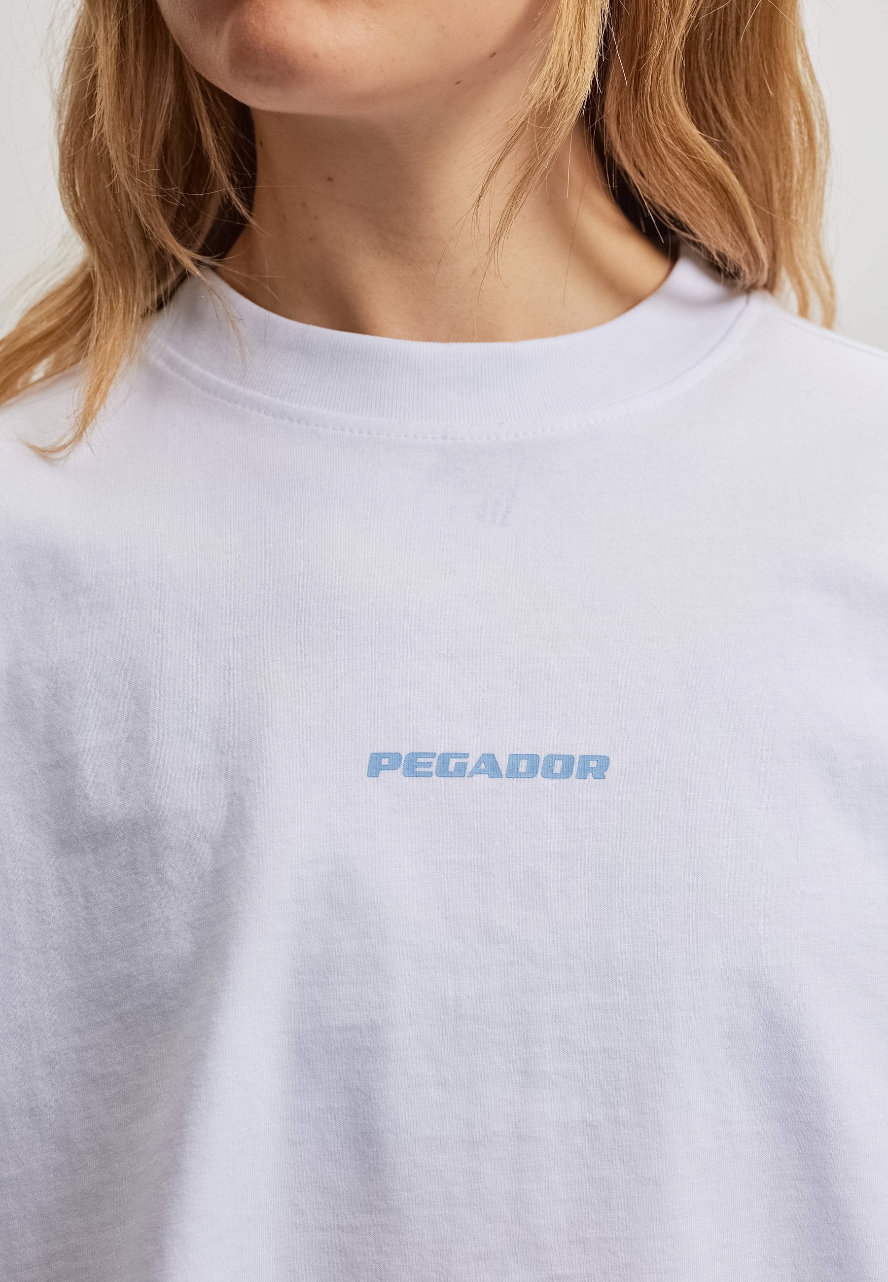 ARENDAL LOGO CROPPED OVERSIZED TEE - T-shirt print - white/ocean blue