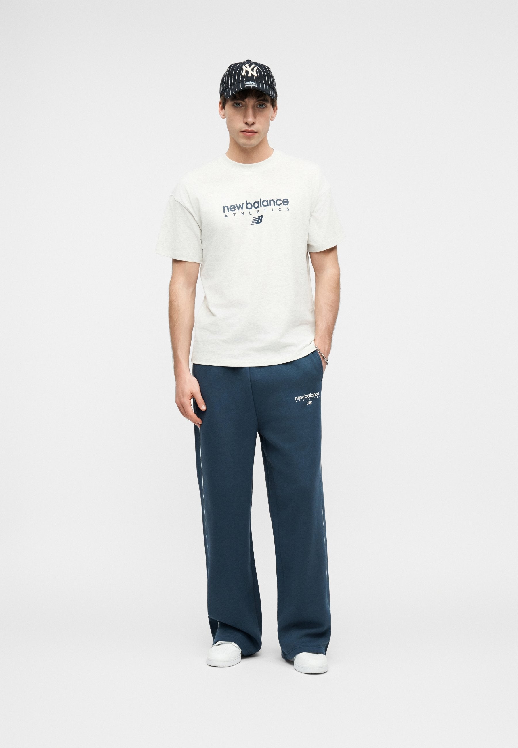 LINEAR GRAPHIC - T-shirt print - ash heather