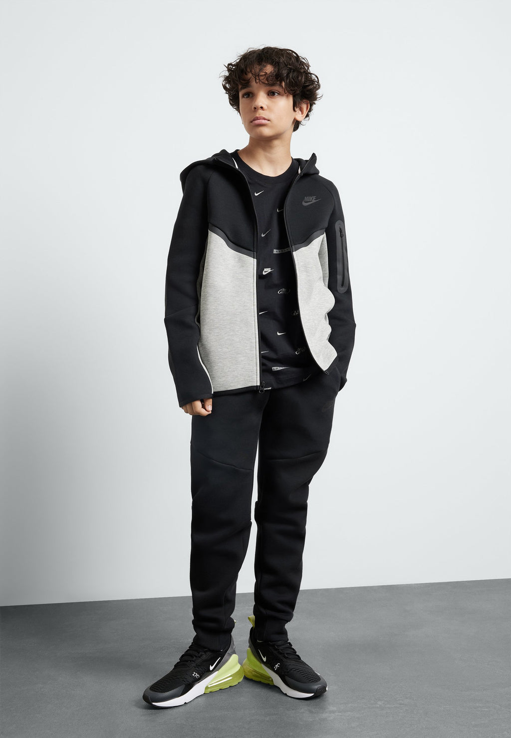 Sweater met rits - dark grey heather/black/white