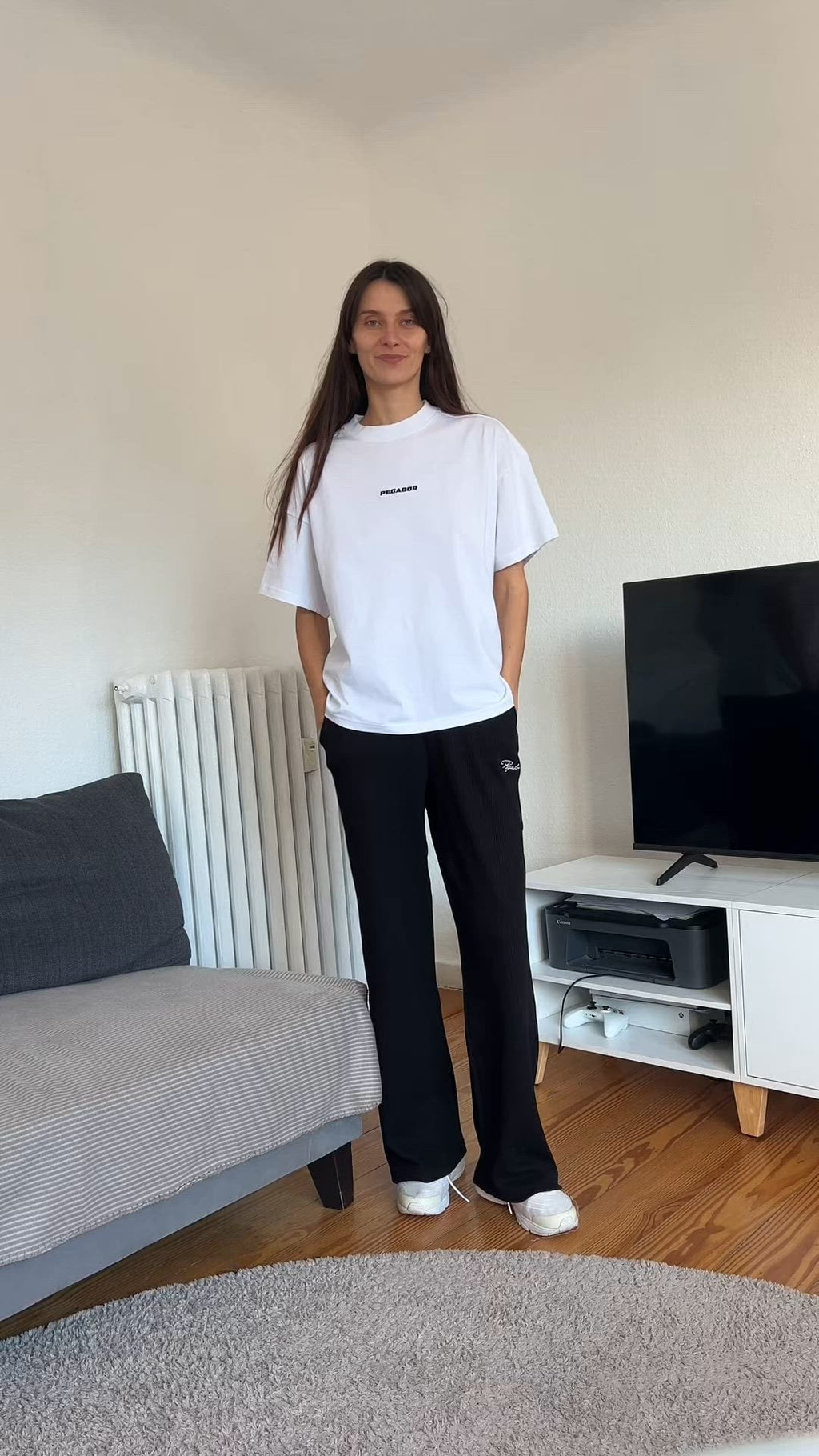 BRACY HEAVY OVERSIZED TEE - T-shirt basic - white/black