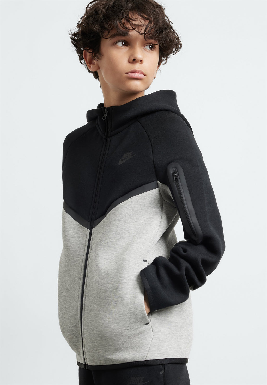 Sweater met rits - dark grey heather/black/white