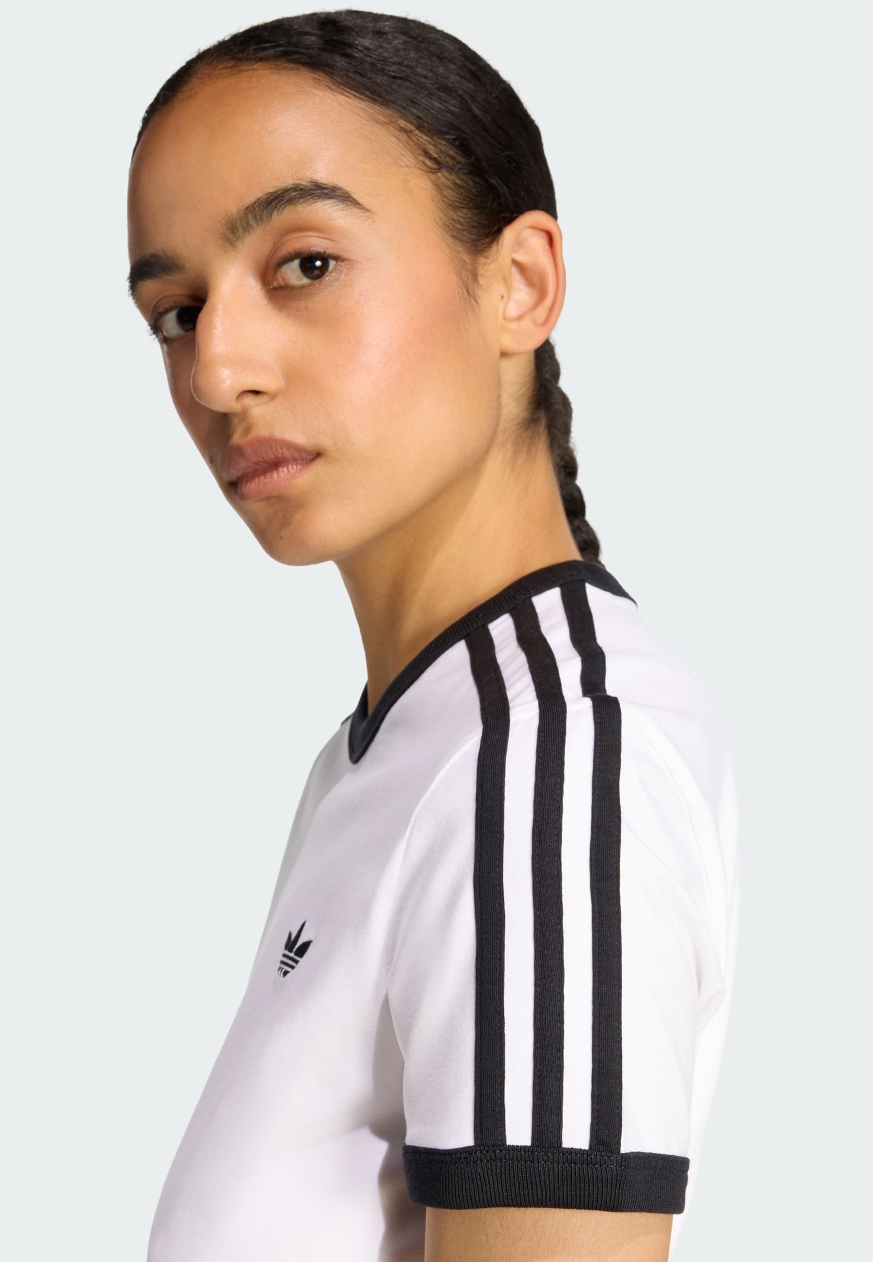 3-STRIPES SLIM T-SHIRT - T-shirt print - white black